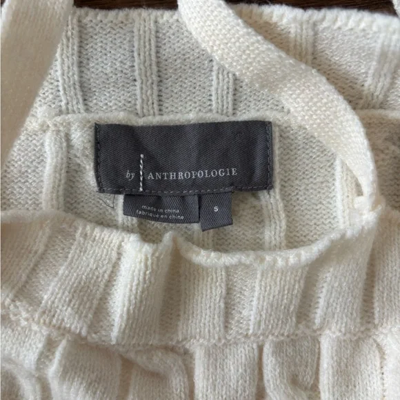 By Anthropologie Cropped Cream Cable Knit Tank Top - Picture 8 of 9